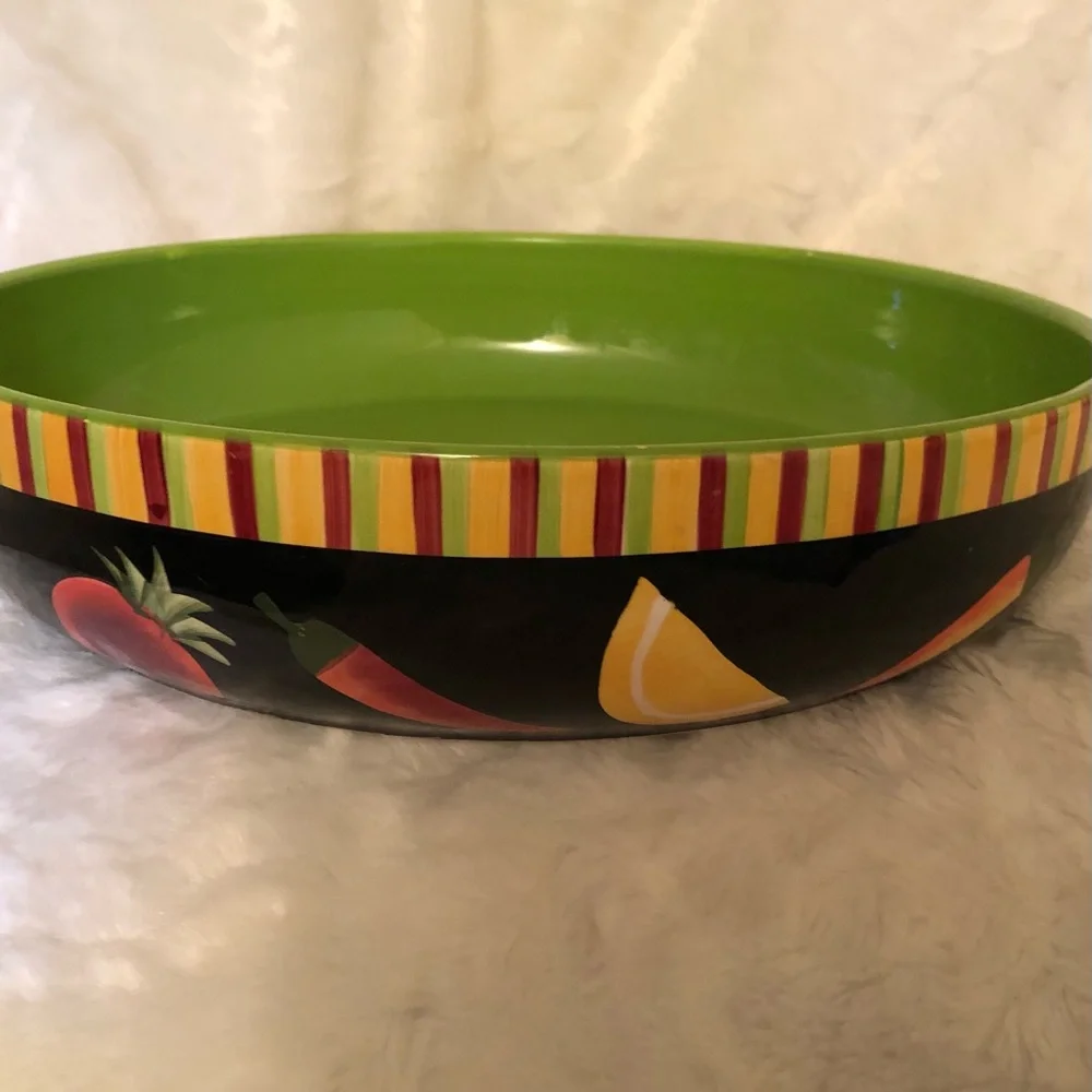 Crate & Barrel Pimenta Caliente Large Chip & Salsa Plate